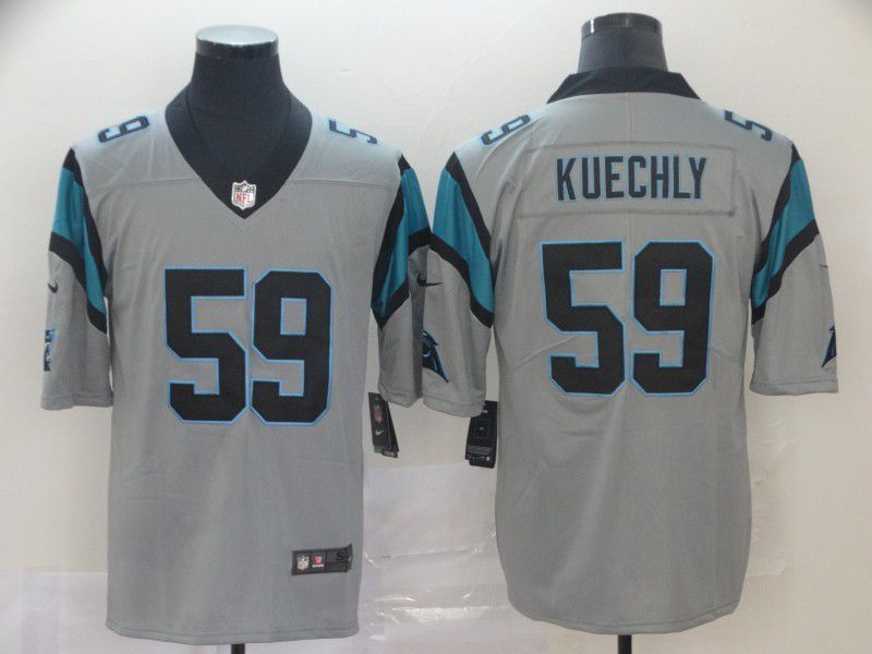 Men Carolina Panthers #59 Kuechly 2019 Vapor Untouchable Nike Gray Inverted Legend NFL Jerseys